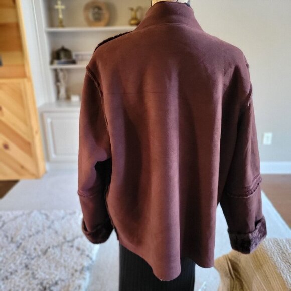 j.h.collectibles Vintage Ladies Shearling Jacket With Faux Fur Lining -  2 - Picture 2 of 7